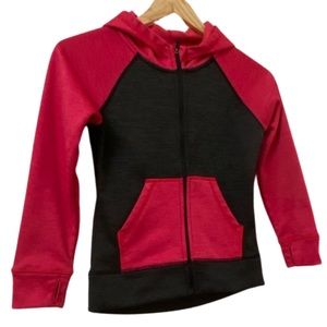 Head sweatshirtw/ zip-up& hoodie w/2 front pockets